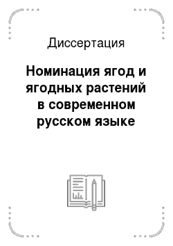 Диссертация: Номинация ягод и ягодных растений в современном русском языке