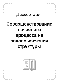 Диссертация: Совершенствование лечебного процесса на основе изучения структуры заболеваемости и выработки алгоритма объемов терапевтической стоматологической помощи