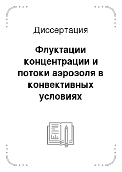 Диссертация: Флуктации концентрации и потоки аэрозоля в конвективных условиях