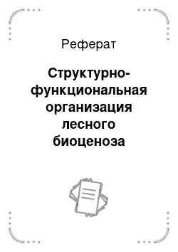 Реферат: Структурно-функциональная организация лесного биоценоза