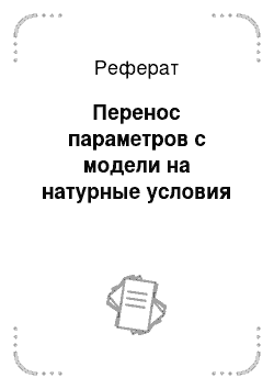 Реферат: Перенос параметров с модели на натурные условия