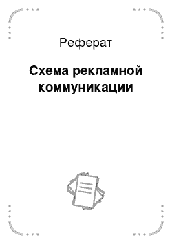 Реферат: Схема рекламной коммуникации