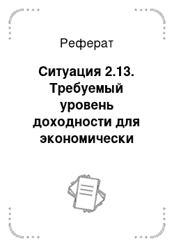 Реферат: Ситуация 2.13. Требуемый уровень доходности для экономически интегрированного проекта переработки вторичного алюминия на предприятии «Экотех»