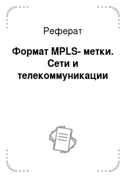 Реферат: Формат MPLS-метки. Сети и телекоммуникации