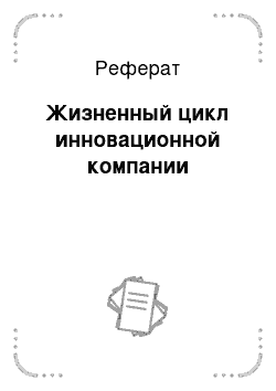 Реферат: Жизненный цикл инновационной компании