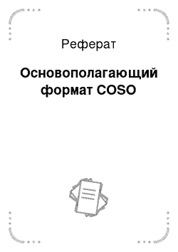 Реферат: Основополагающий формат COSO