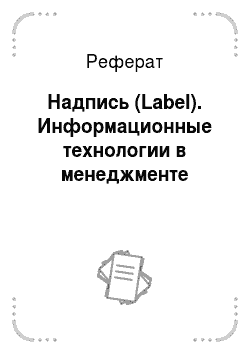 Реферат: Надпись (Label). Информационные технологии в менеджменте