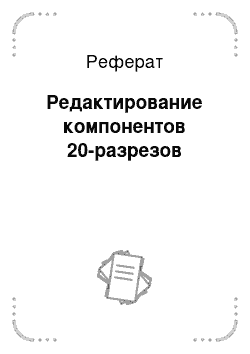 Реферат: Редактирование компонентов 20-разрезов