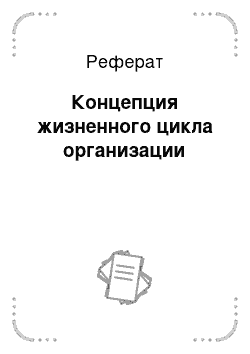 Реферат: Концепция продукта и жизненный цикл