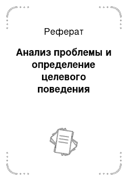 Реферат: Анализ проблемы и определение целевого поведения