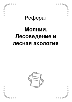 Реферат: Молнии. Лесоведение и лесная экология