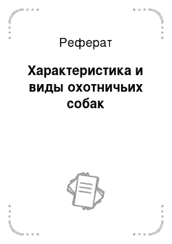 Реферат: Характеристика и виды охотничьих собак