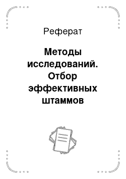 Реферат: Методы исследований. Отбор эффективных штаммов клубеньковых бактерий Rhizobium trifolii для инокуляции семян клевера лугового