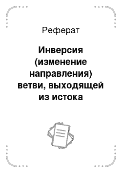 Реферат: Инверсия (изменение направления) ветви, выходящей из истока