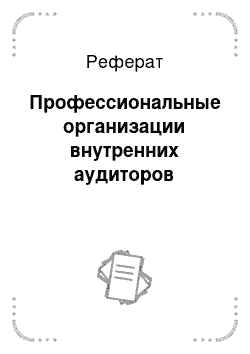 Реферат: Профессиональные организации внутренних аудиторов