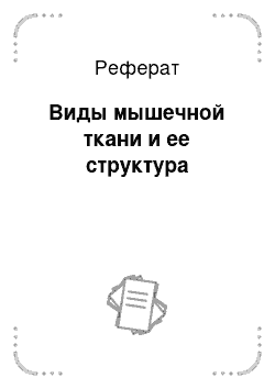 Реферат: Виды мышечной ткани и ее структура