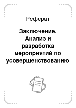 Реферат: Заключение. Анализ и разработка мероприятий по усовершенствованию системы информационной безопасности организации