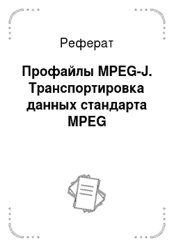 Реферат: Профайлы MPEG-J. Транспортировка данных стандарта MPEG