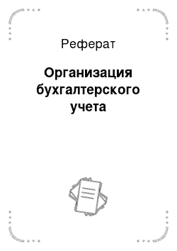 Реферат: Организация бухгалтерского учета