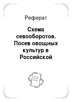 Реферат: Схема севооборотов. Посев овощных культур в Российской Федерации