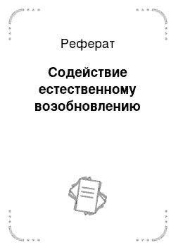 Реферат: Содействие естественному возобновлению