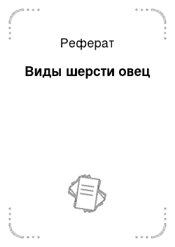 Реферат: Виды шерсти овец