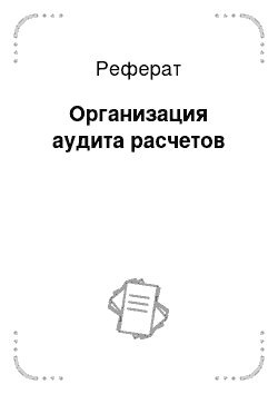 Реферат: Организация аудита расчетов