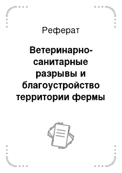 Реферат: Ветеринарно-санитарные разрывы и благоустройство территории фермы