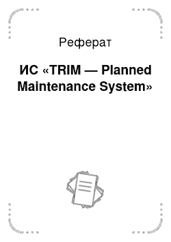 Реферат: ИС «TRIM — Planned Maintenance System»