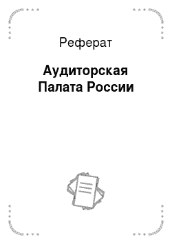 Реферат: Аудиторская Палата России