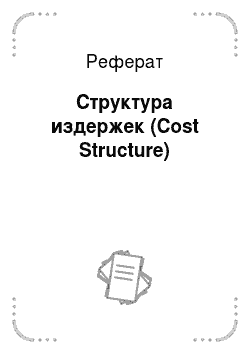 Реферат: Структура издержек (Cost Structure)
