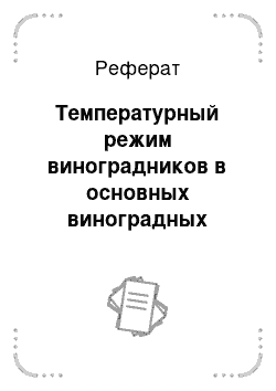 Реферат: Температурный режим виноградников в основных виноградных зонах Казахстана в период перезимовки и продуктивность винограда