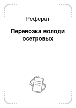 Реферат: Перевозка молоди осетровых