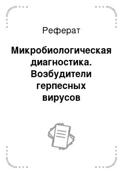 Реферат: Микробиологическая диагностика. Возбудители герпесных вирусов