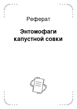 Реферат: Энтомофаги капустной совки