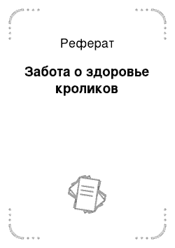 Реферат: Забота о здоровье кроликов