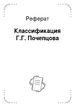 Реферат: Классификация Г.Г. Почепцова