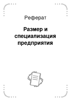 Реферат: Размер и специализация предприятия