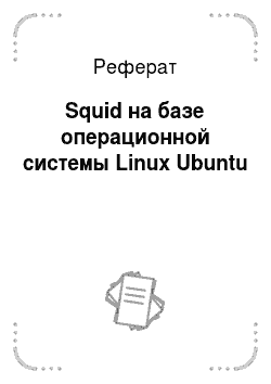Реферат: Squid на базе операционной системы Linux Ubuntu