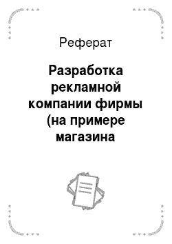 Реферат: Разработка рекламной компании фирмы (на примере магазина «Красный Куб») г. Иваново