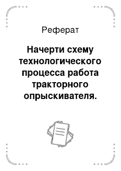 Реферат: Начерти схему технологического процесса работа тракторного опрыскивателя. Какие типы насосов применяются на опрыскивателях