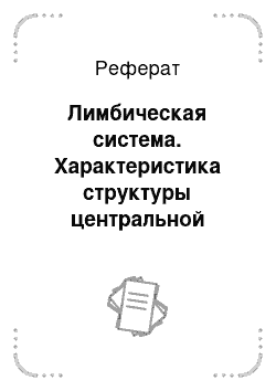 Реферат: Лимбическая система. Характеристика структуры центральной нервной системы человека