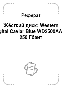 Реферат: Жёсткий диск: Western Digital Caviar Blue WD2500AAJS 250 Гбайт