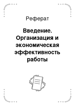 Реферат: Введение. Организация и экономическая эффективность работы ветеринарной клиники "Зоодоктор"